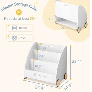 Kids white book shelf